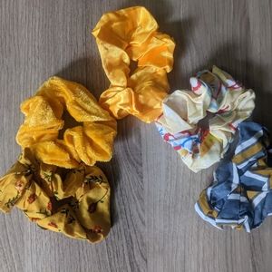 Golden mustard scrunchie set!